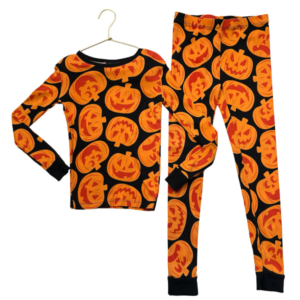 Target Hide and Eek Black & Orange Pumpkin Print PJ Set - Size 8