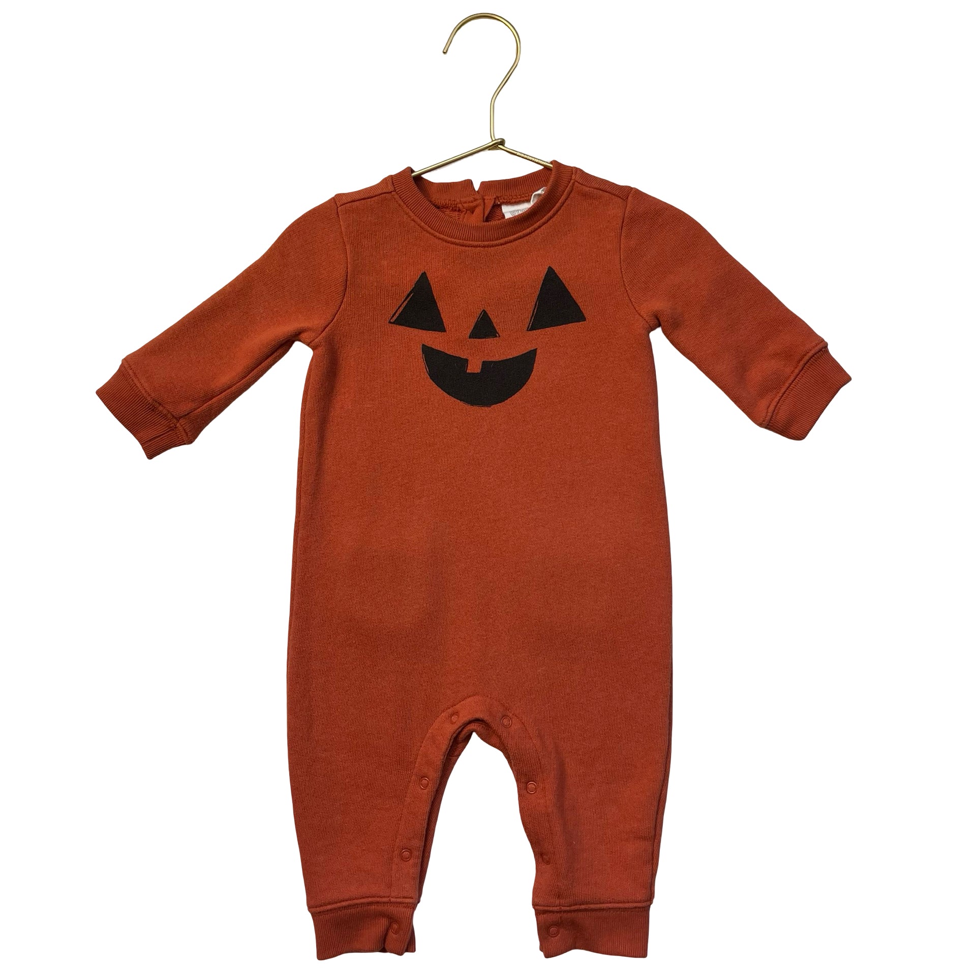 Gymboree Burnt Orange Jack-O-Lantern Face One-Piece - Size 3-6 Mo