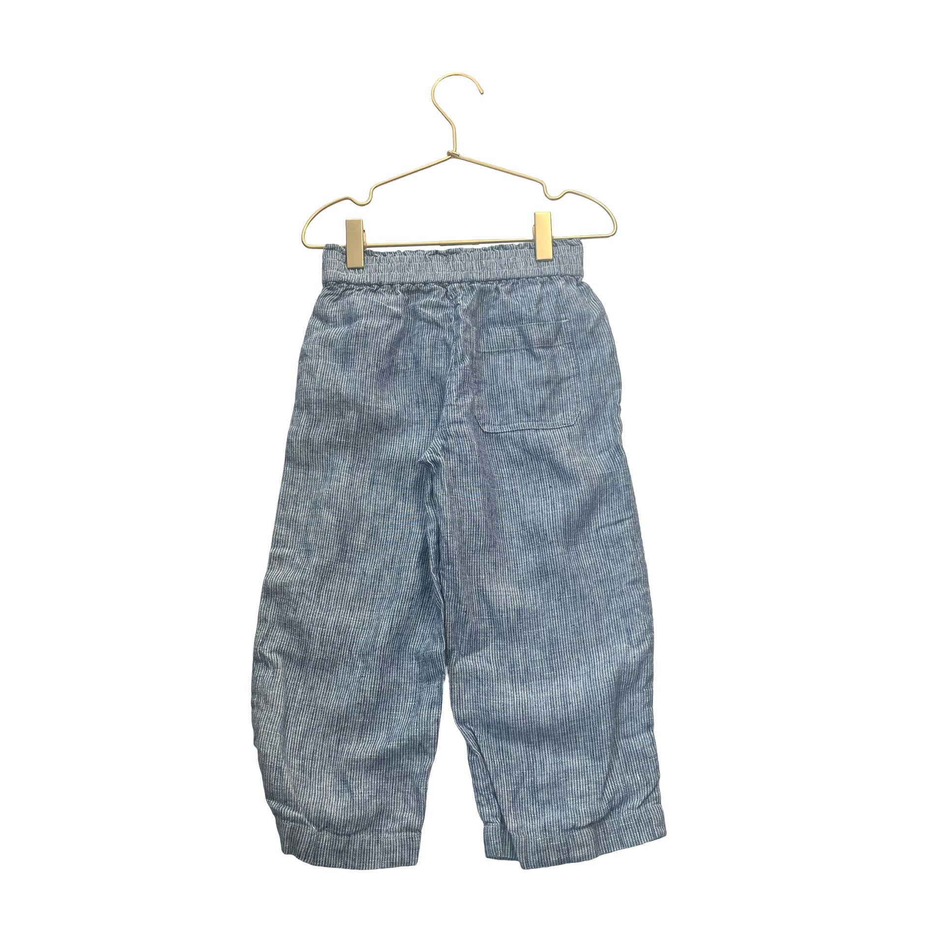 Crewcuts Blue & White Pattern Linen Ankle Pants - Size 6