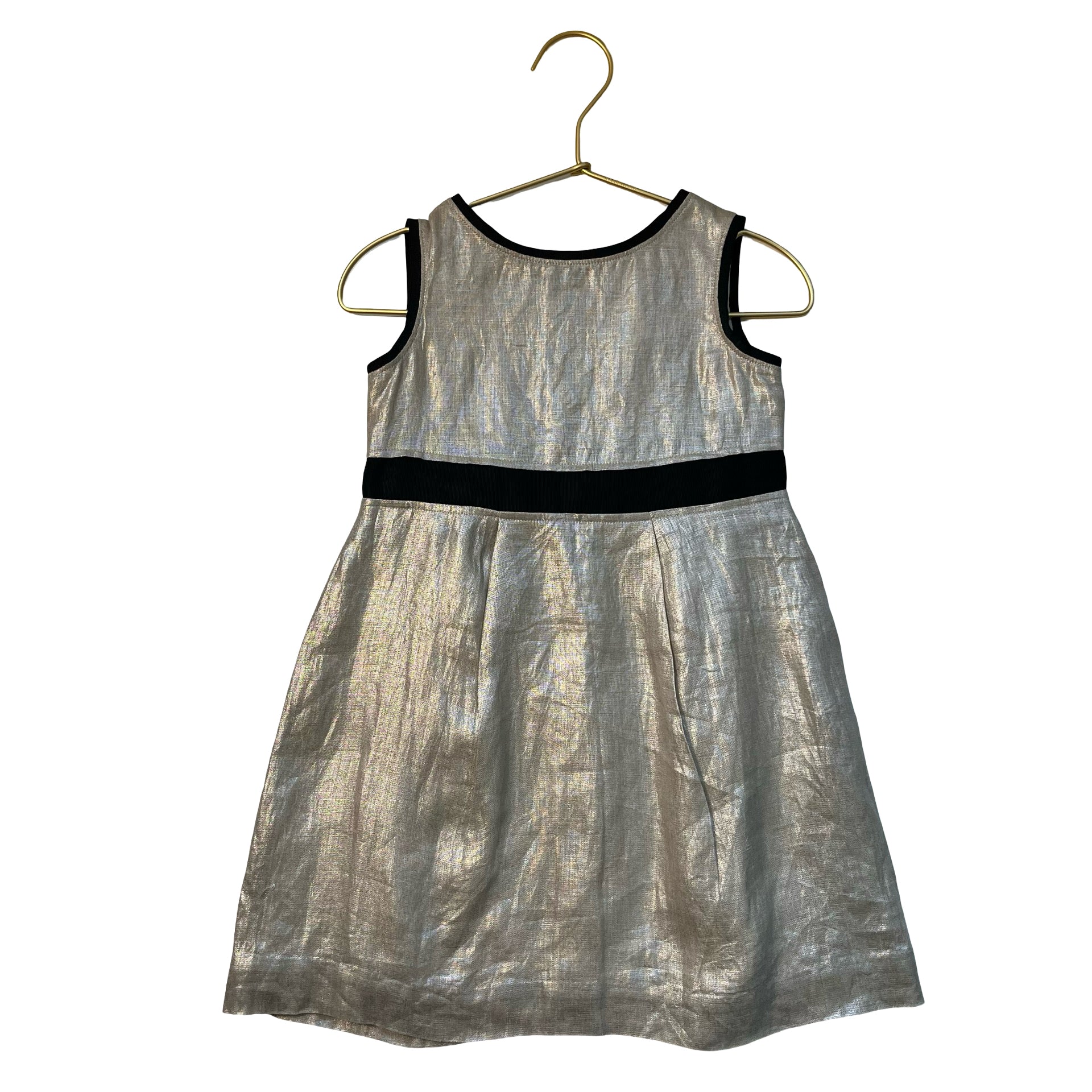 Bonpoint Metallic 100% Linen Dress - Size 4