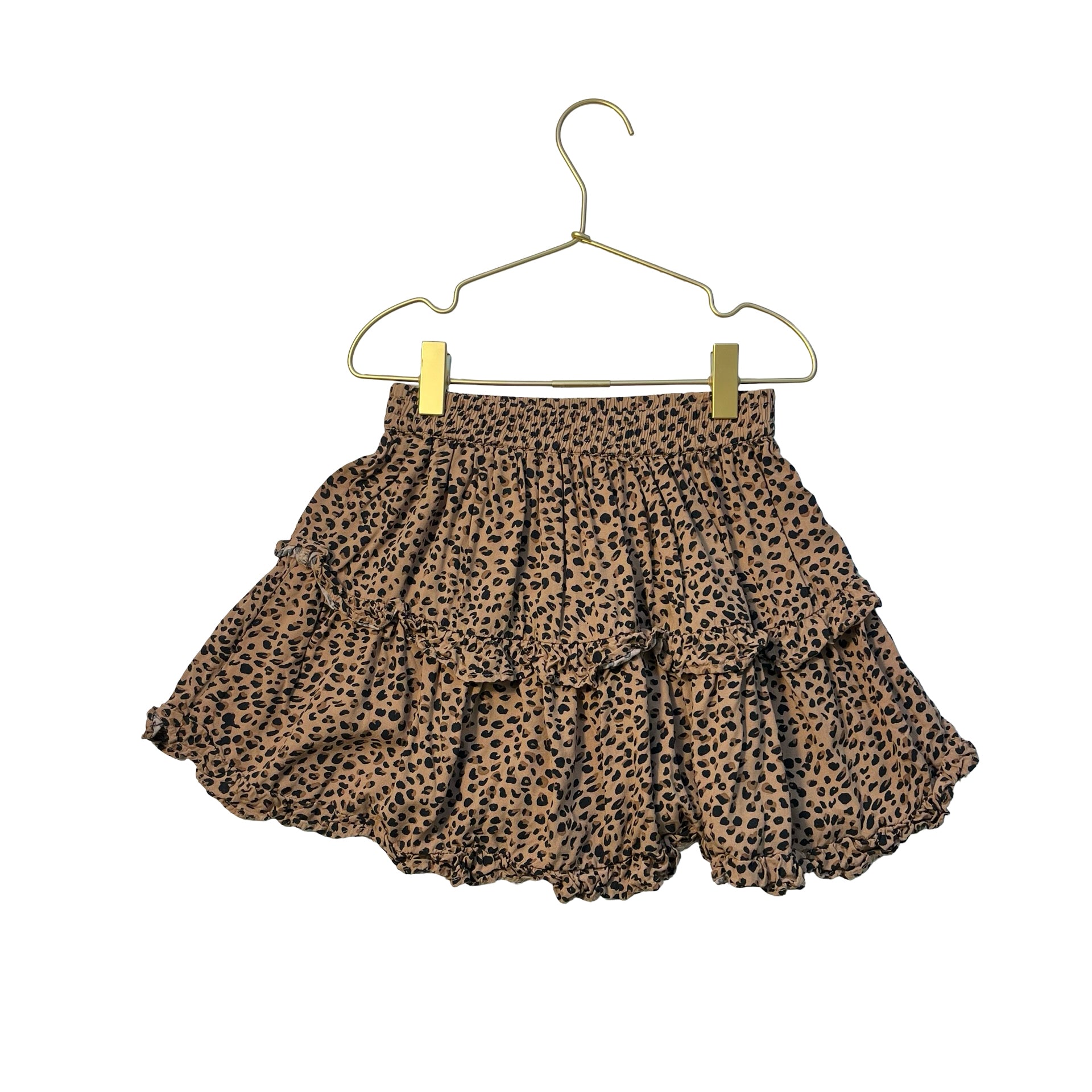 Crewcuts Brown & Black Leopard Print Skirt - Size 8