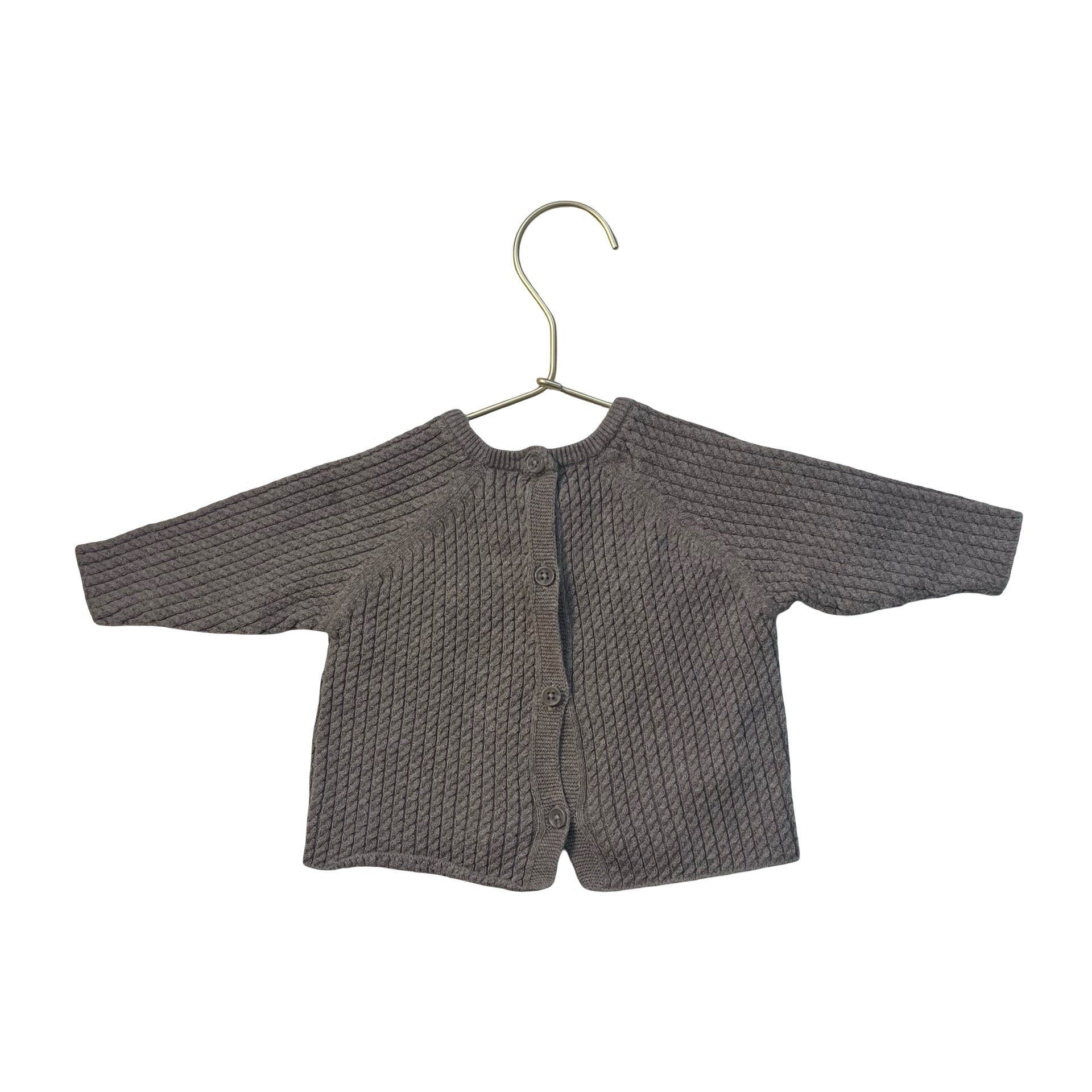 Zara Taupe Cable Knit Sweater - Size 3-6 Mo