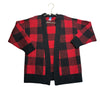 Old Navy Red & Black Buffalo Plaid Open-Front Cardigan Sweater - Size S 6-7