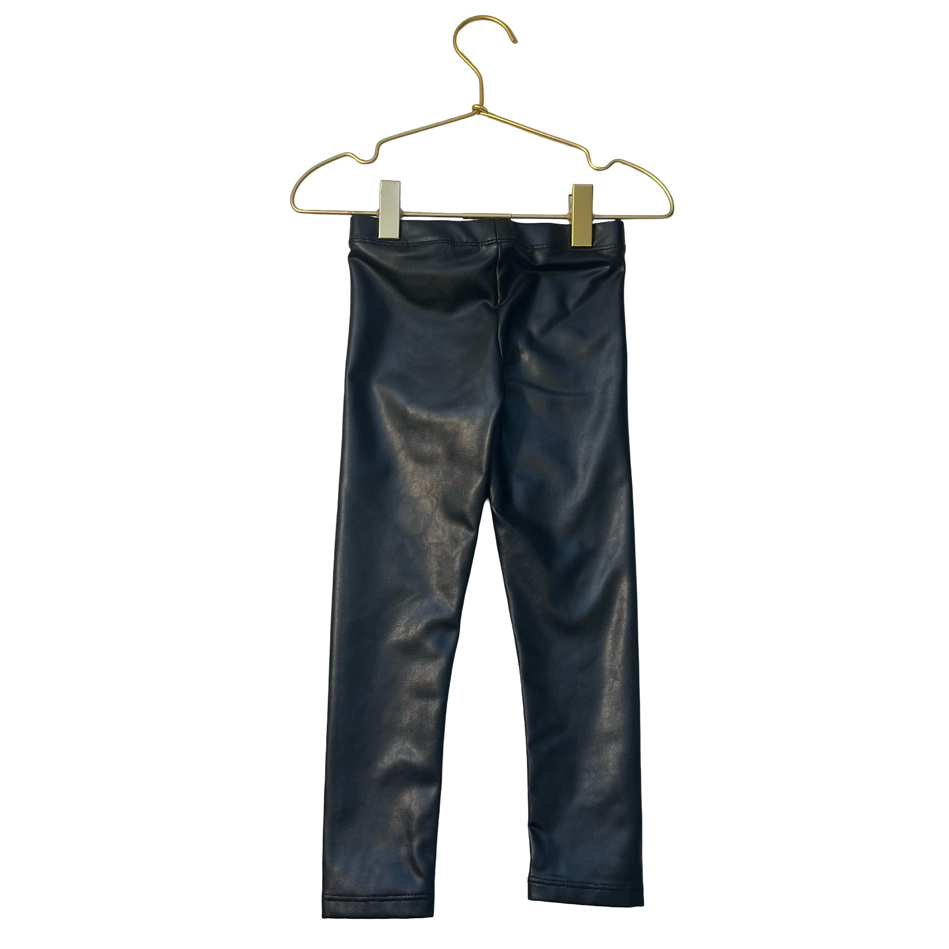 H&M Black Faux Leather Leggings - Size 3T