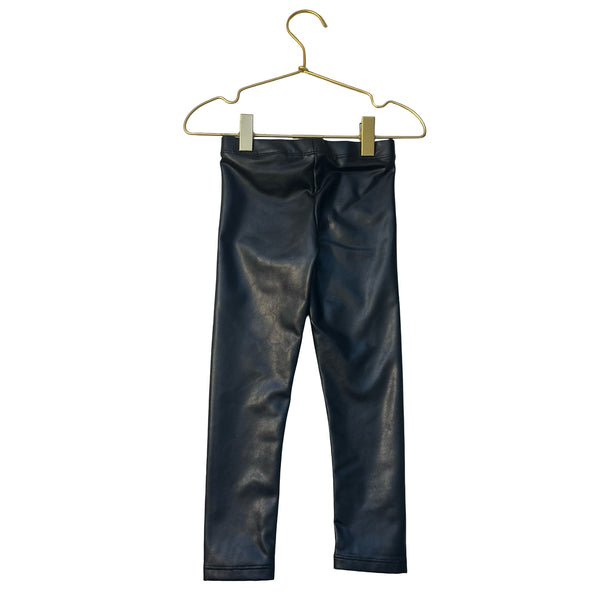 H&M Black Faux Leather Leggings - Size 3T