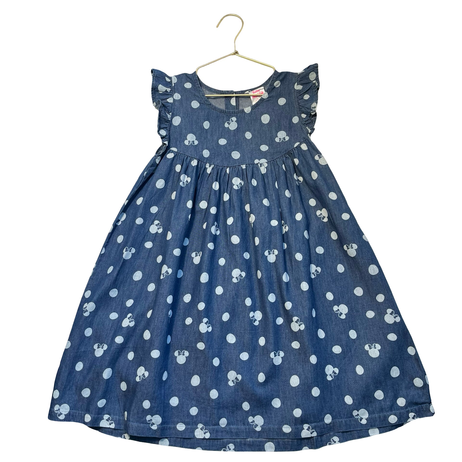 Disney Chambray Minnie & Dot Print Dress - Size 7-8
