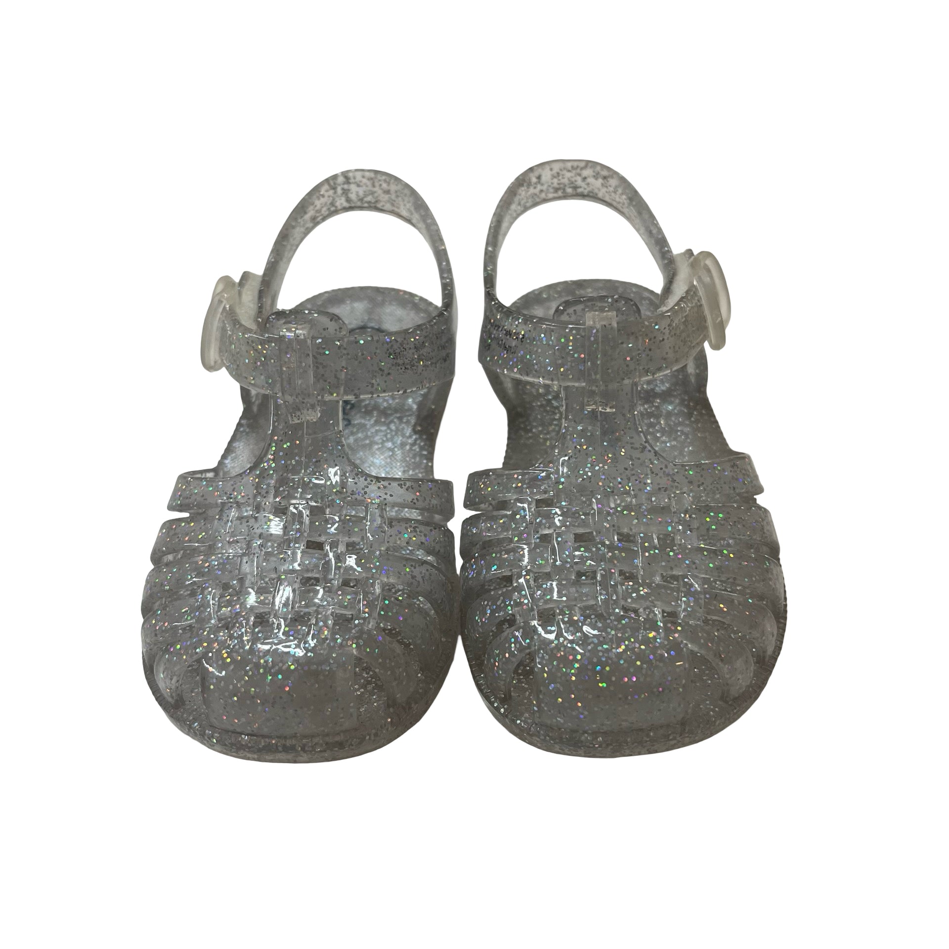 Cat & Jack Clear & Silver Sparkle Closed-Toe Jelly Sandals - Size 5