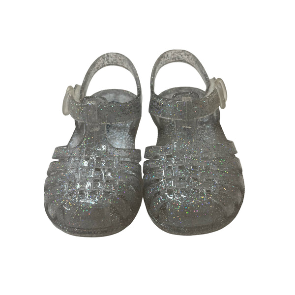 Cat & Jack Clear & Silver Sparkle Closed-Toe Jelly Sandals - Size 5