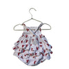 Angel Dear White & Red Lobster Print Cotton Gauze Bubble Romper - Size 6-12 Mo