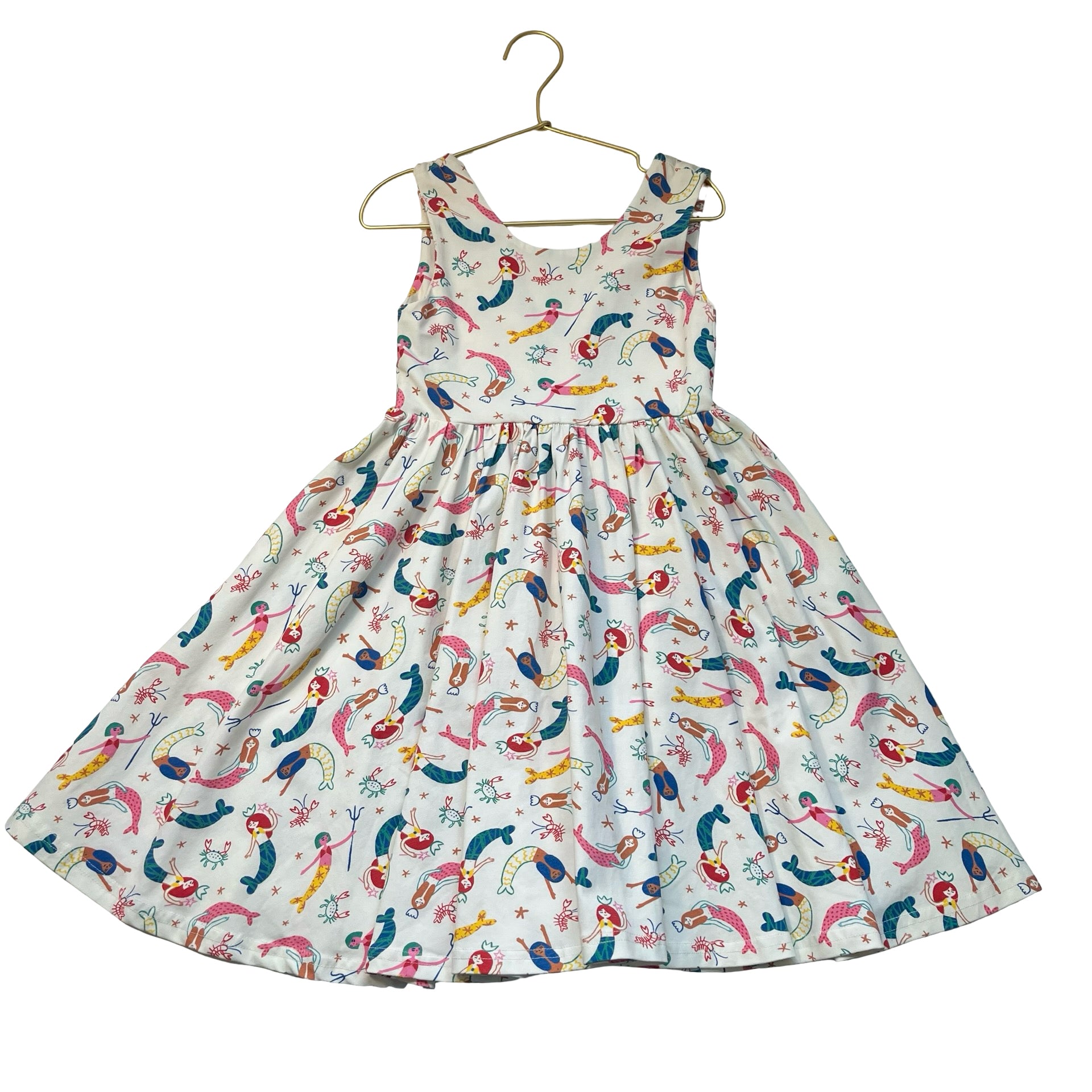 Ollie Jay Ivory & Multi-Color Mermaid Print Dress - Size 6