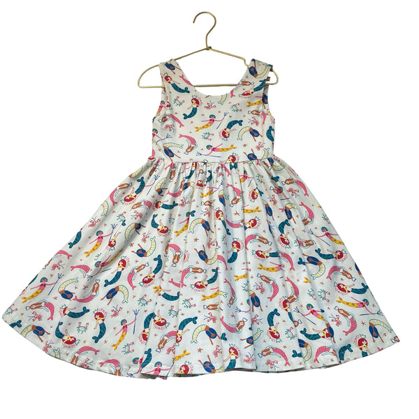 Ollie Jay Ivory & Multi-Color Mermaid Print Dress - Size 6