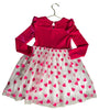 btween Pink Velour & White Tulle Heart Dress - Size 4