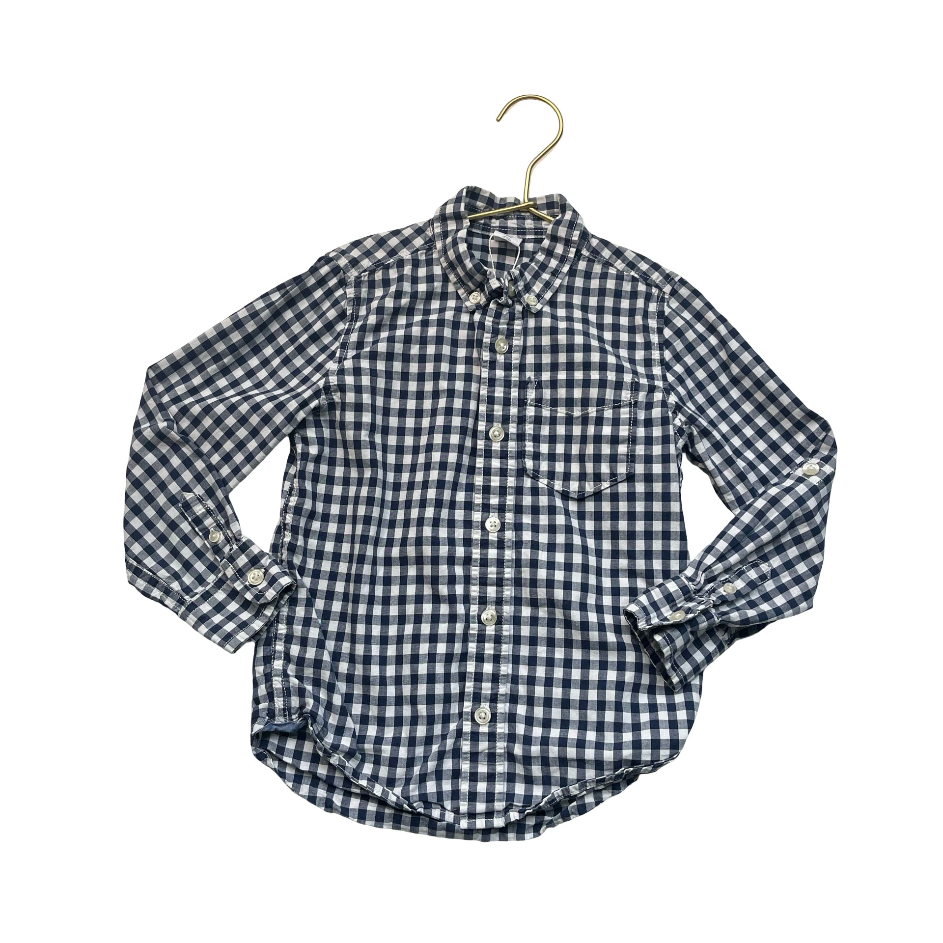 Baby Gap Navy Check Button Down Shirt - Size 5