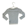 FUB Ivory & Blue Striped Ribbed Lightweight Cotton Sweater - Size 2Y