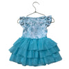 Posh Peanut Blue Floral & Horse Print Tulle Skirt Dress - Size 2T