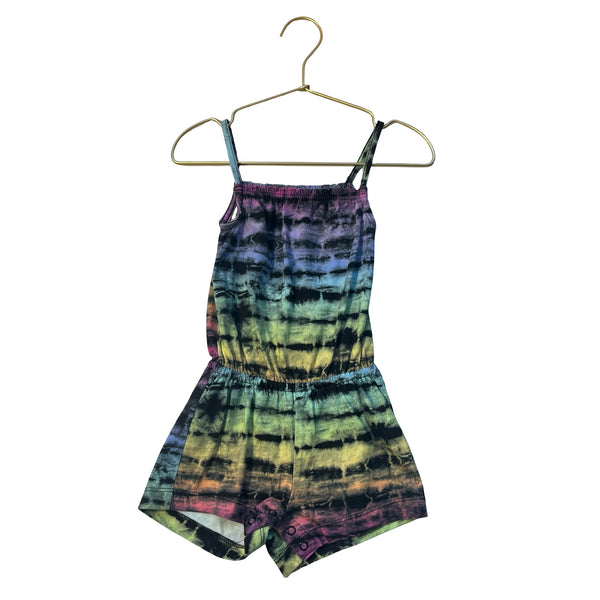 Children's Place Black & Multi-Color Tie-Dye Romper - Size 2T