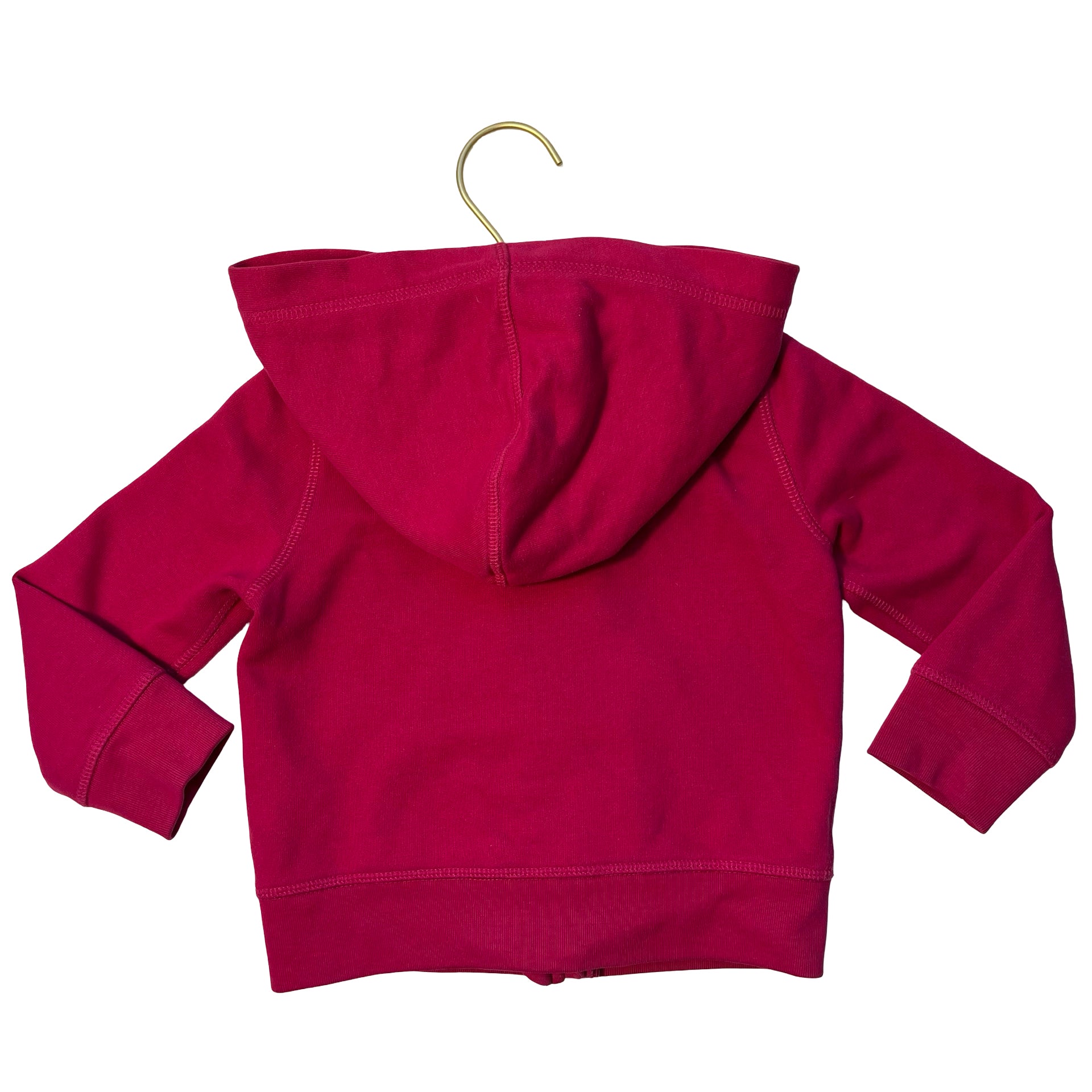 Polo Ralph Lauren Raspberry Pink Zip-Up Hooded Sweatshirt - Size 3