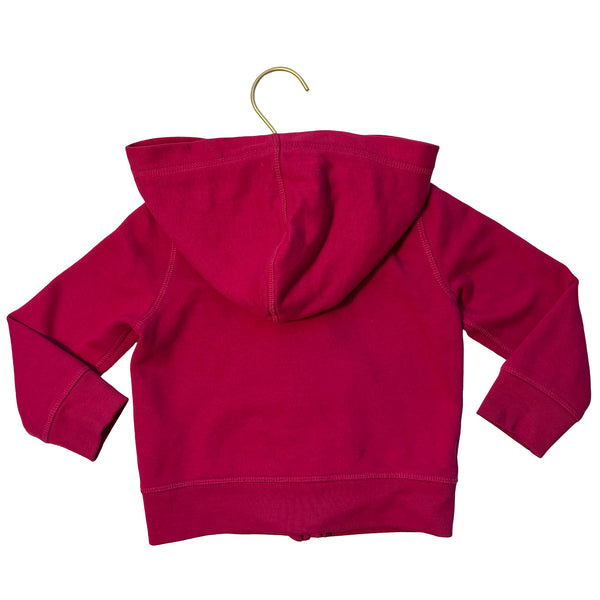 Polo Ralph Lauren Raspberry Pink Zip-Up Hooded Sweatshirt - Size 3