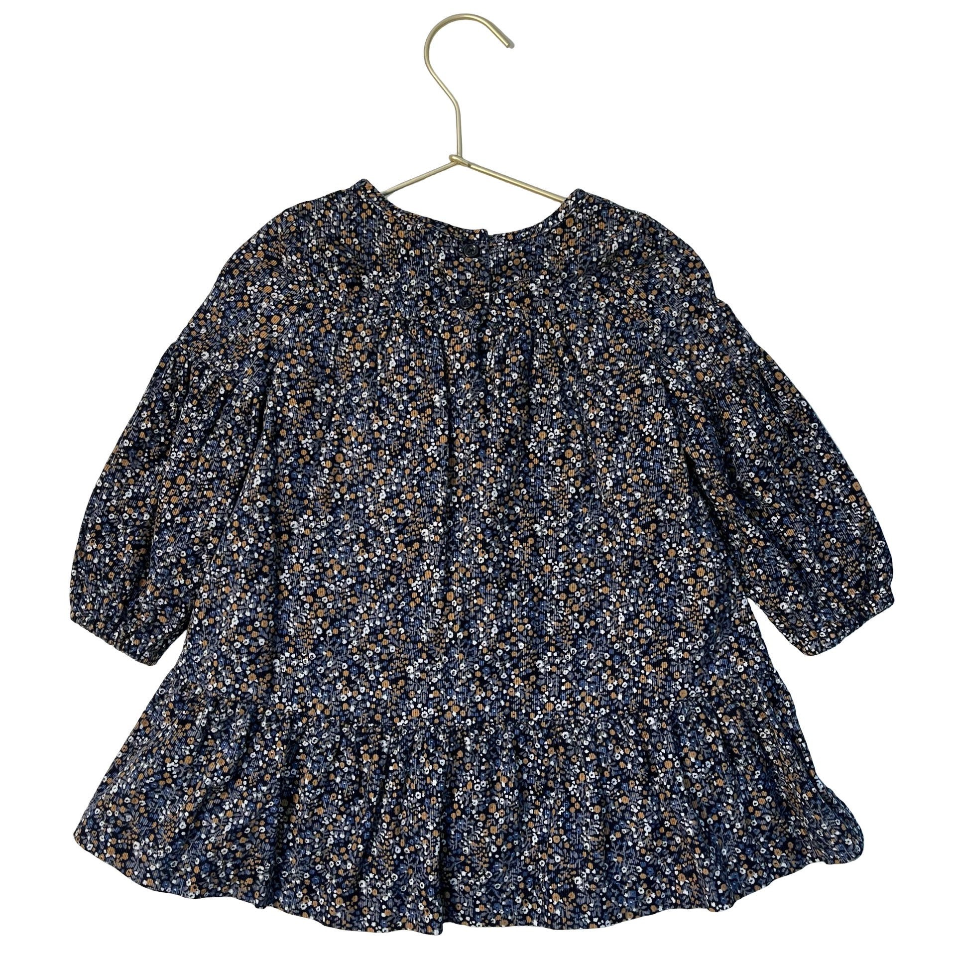 Baby Gap Navy & Tan Floral Corduroy Dress - Size 18-24 Mo
