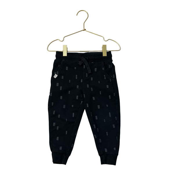 Miles The Label Black & Gray Pattern Joggers - Size 2Y