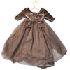 Indie Blue Light Brown Velvet & Tulle Dress - Size 2T