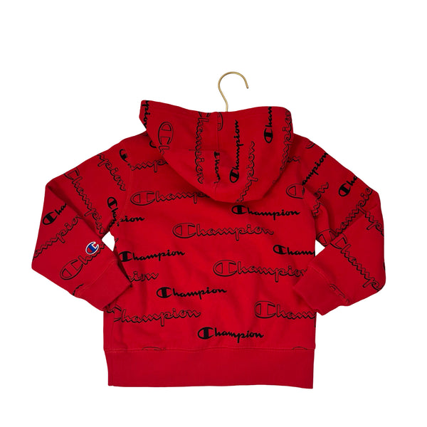 Champion Red & Black Logo Hooded Sweatshirt - Size 6