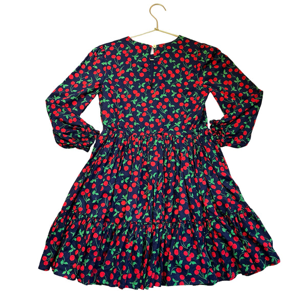 Crewcuts Navy & Red Cherry Print Dress - Size 10