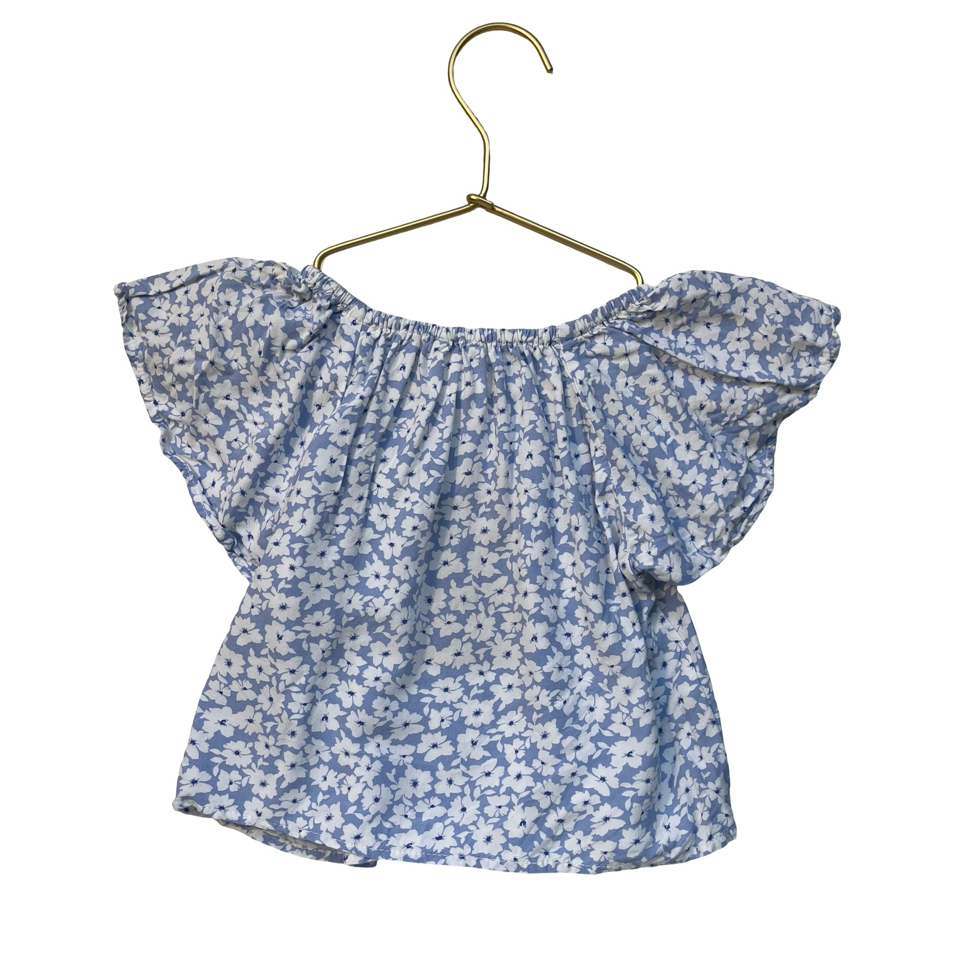 Crewcuts Light Blue Flower Print Top - Size 3