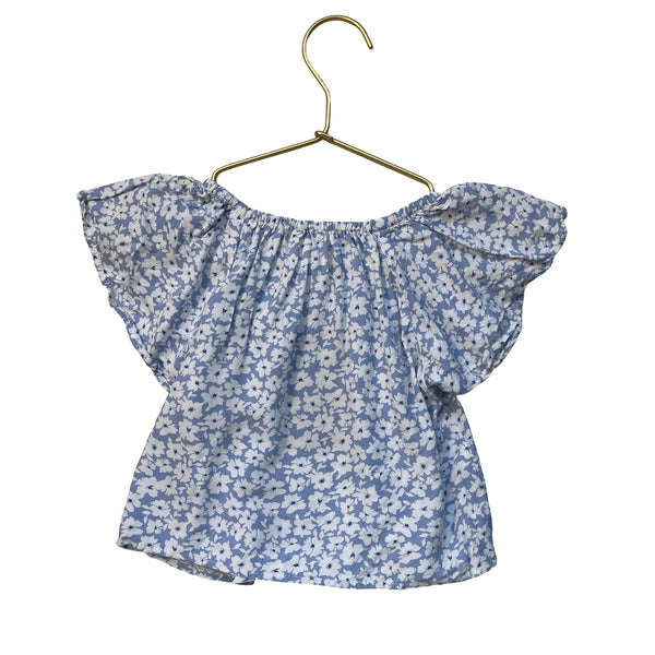 Crewcuts Light Blue Flower Print Top - Size 3