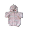 Angel Dear Pink & White Striped Knit Hooded Cardigan Jacket - Size 0-6 Mo