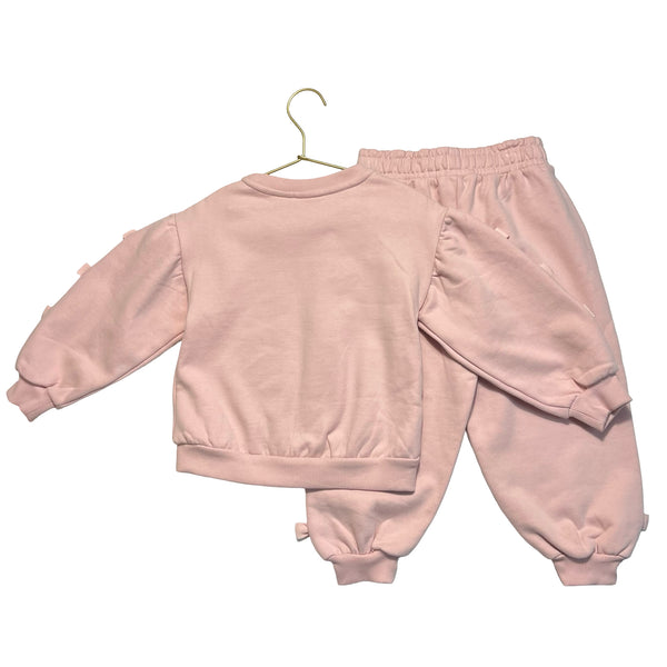 Baker by Ted Baker Pink & Gold Eyelet Trim Sweatshirt & Joggers with Tags - 3-4