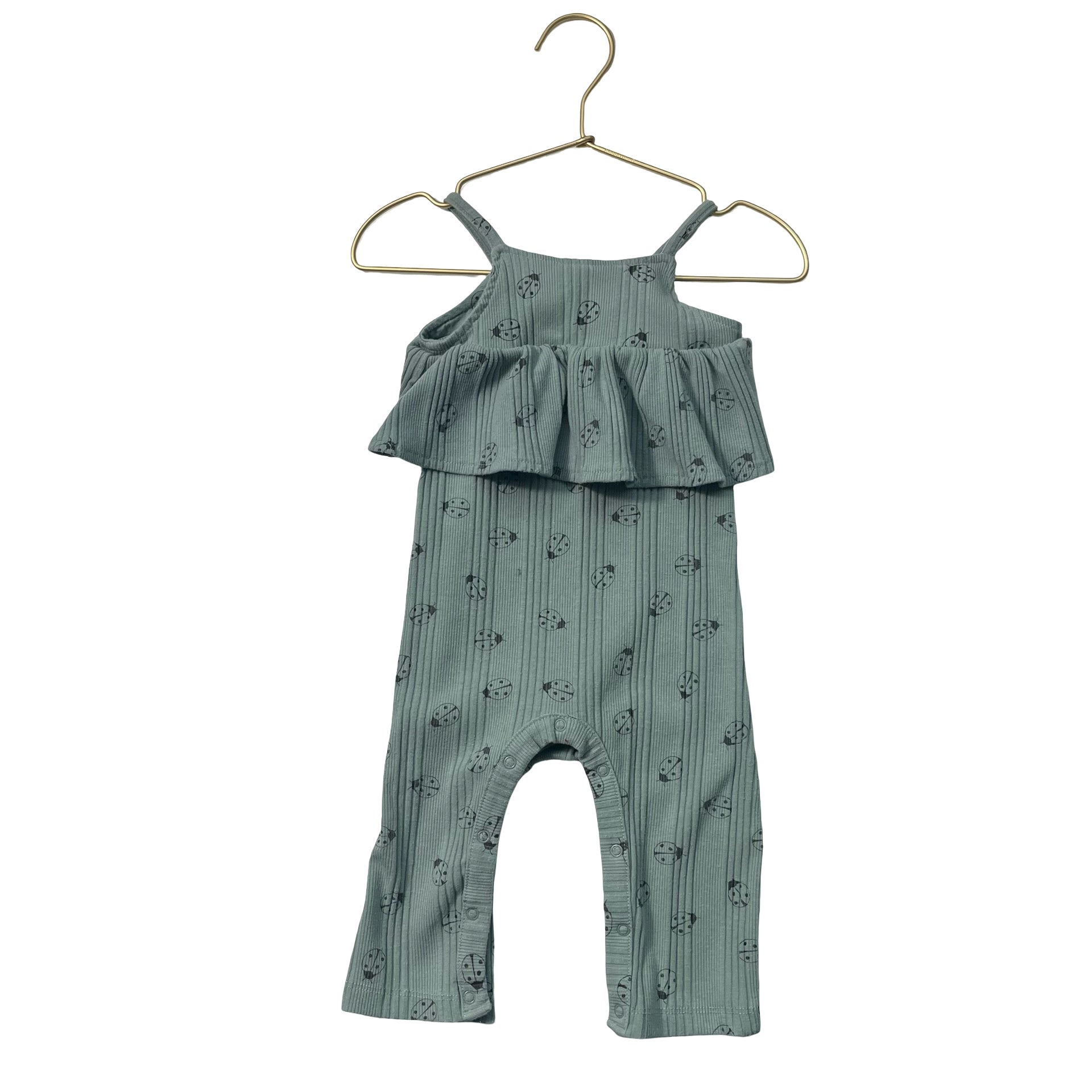 Grayson Mini Sage Green Lady Bug Sleeveless One Piece - Size 12 Months