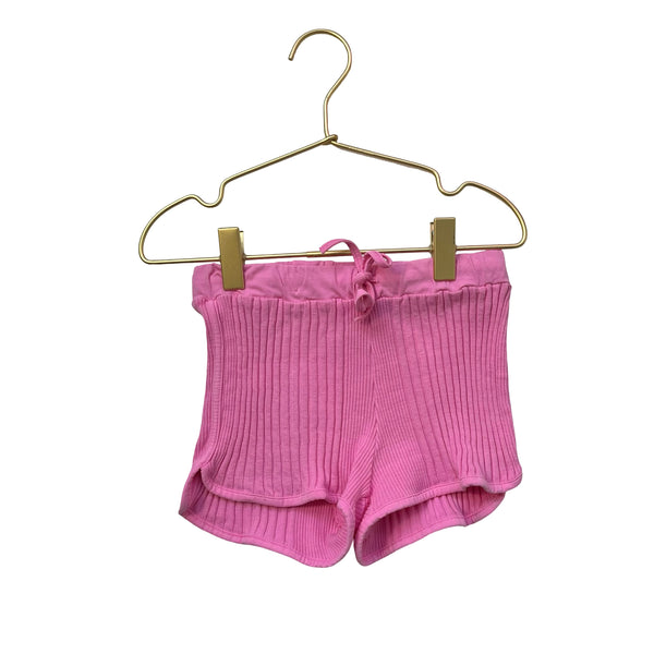 Sun Child Pink Ribbed Shorts - Size 6