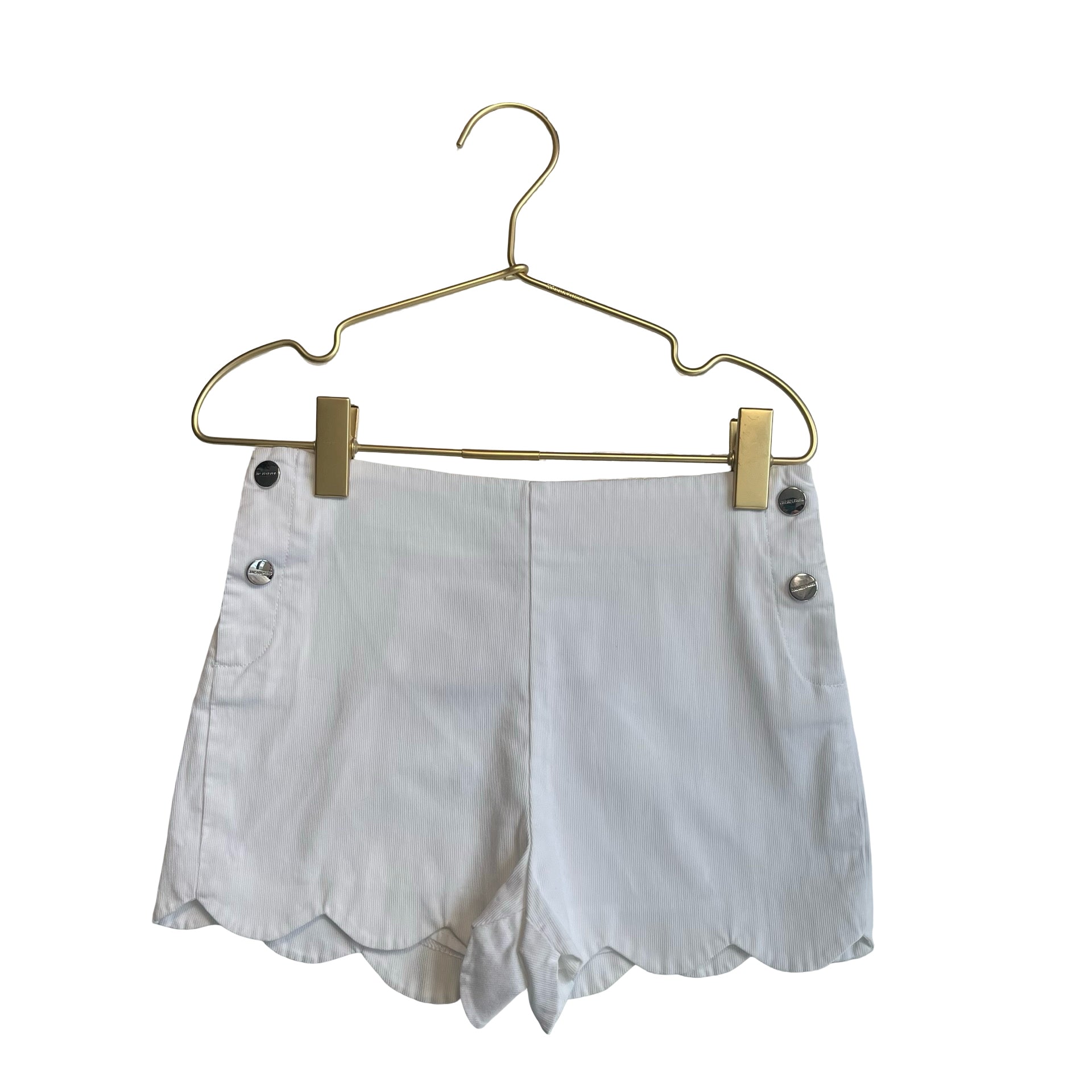 Jacadi White Scallop Hem Shorts - Size 6A