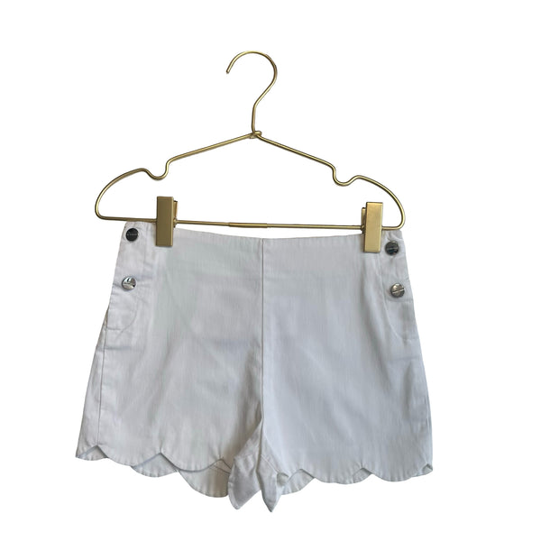 Jacadi White Scallop Hem Shorts - Size 6A