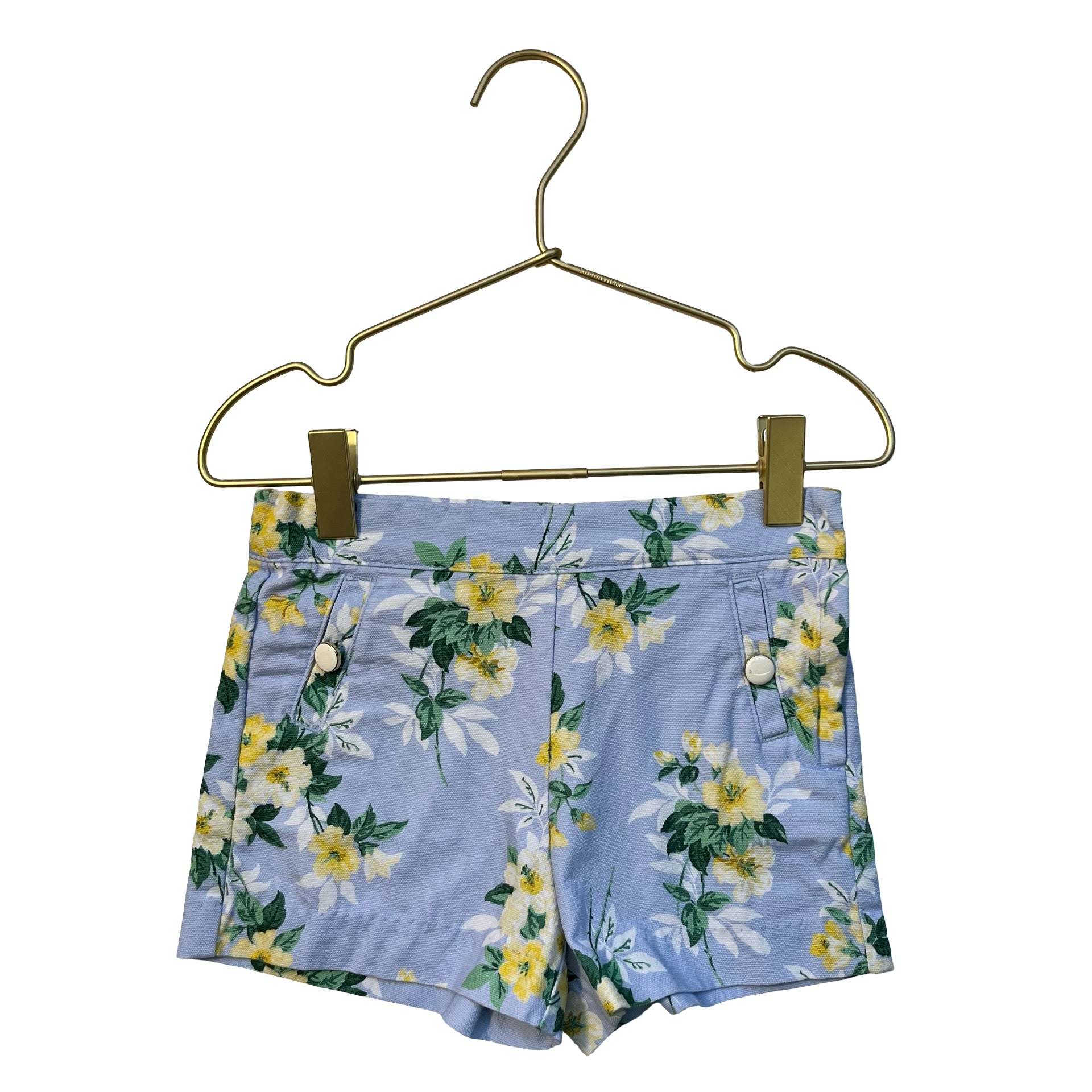 Janie and Jack Light Blue, Yellow, Green Floral Shorts - Size 3