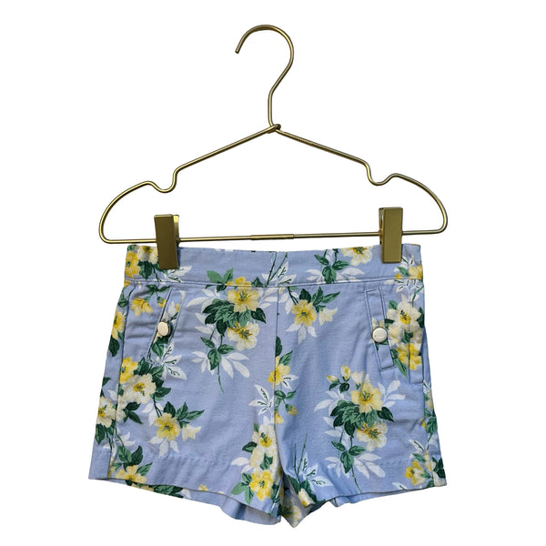 Janie and Jack Light Blue, Yellow, Green Floral Shorts - Size 3