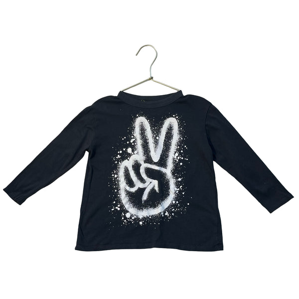 Chaser Black Peace Graffiti Graphic Shirt - Size 4