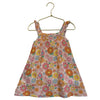 Angel Dear Peach & Multi-Color Flower Print Cotton Gauze Dress - Size 2T