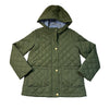 Crewcuts J. Crew Olive Hooded Quilted Jacket - Size M 8-9