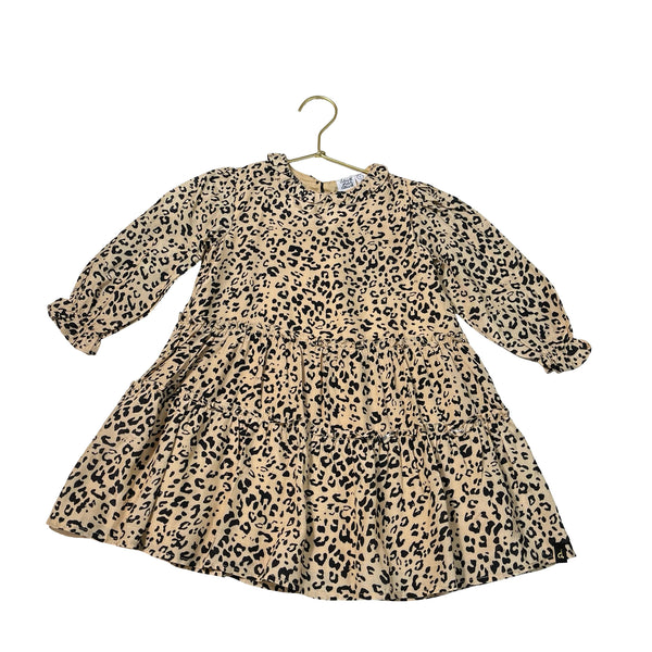Deux Par Deux Tan Leopard Print Dress - Size 3