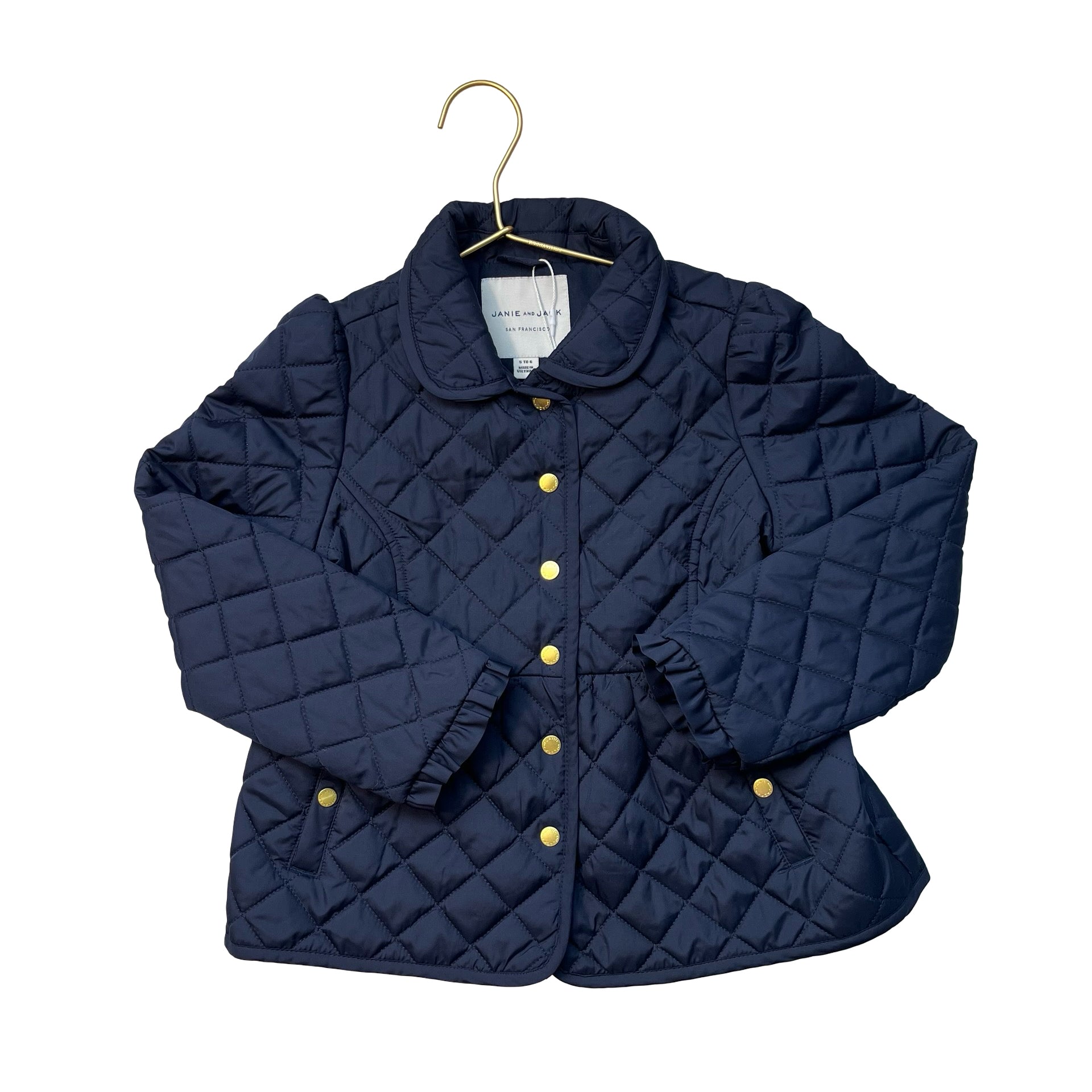 Janie and Jack Navy Quilted Jacket - Size 5-6