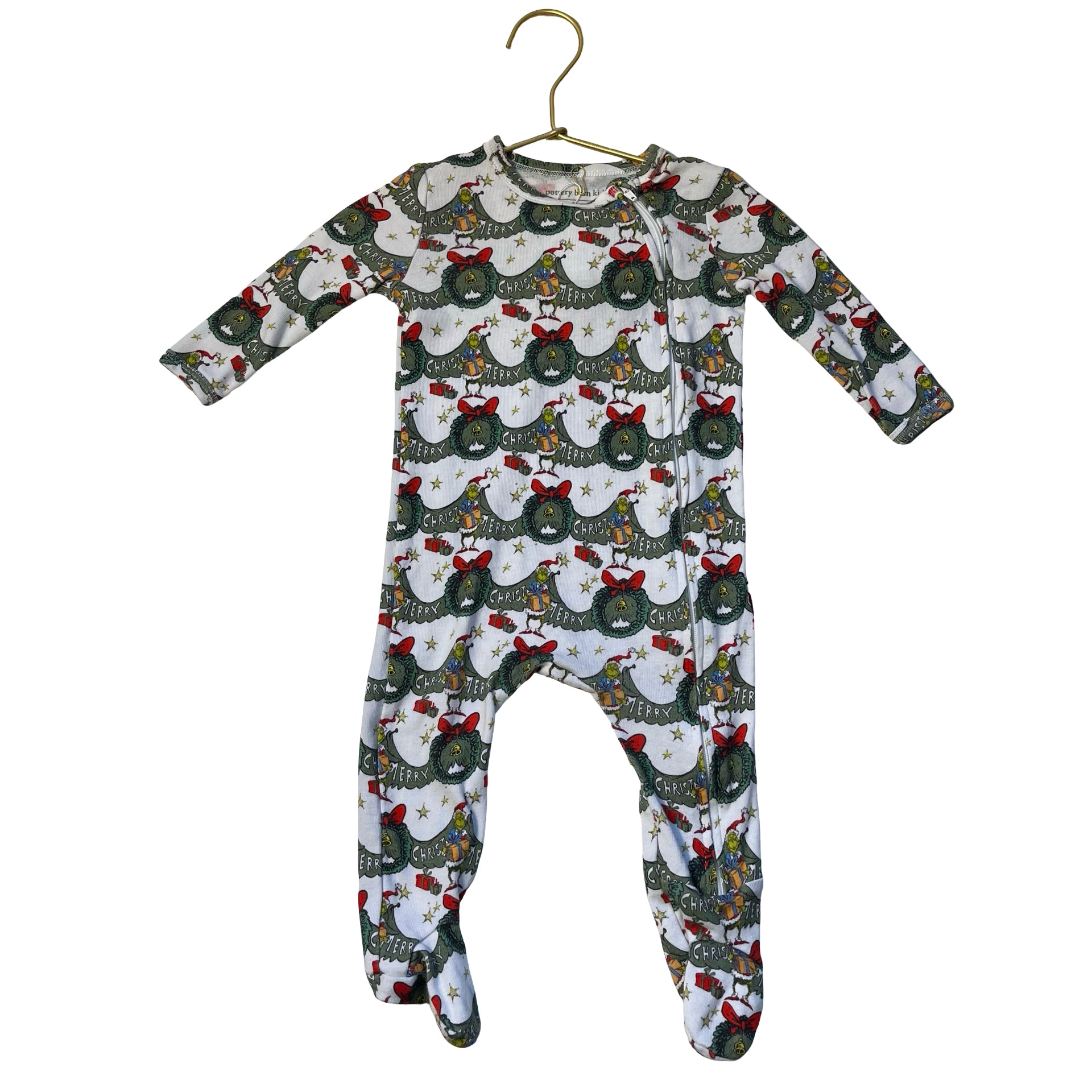 Pottery Barn Kids x Dr. Seuss The Grinch Footed PJs - Size 6-9 Mo