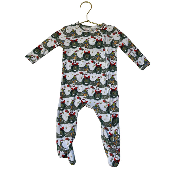Pottery Barn Kids x Dr. Seuss The Grinch Footed PJs - Size 6-9 Mo