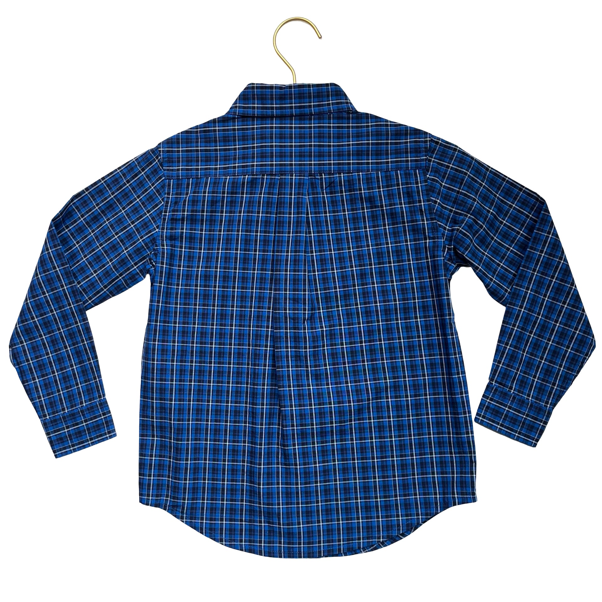 Janie and Jack Blue Plaid Button Down Shirt - Size 5