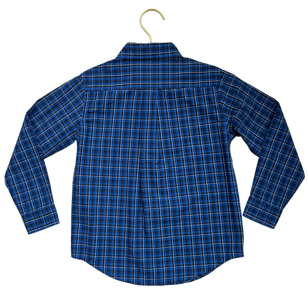 Janie and Jack Blue Plaid Button Down Shirt - Size 5