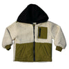 Zara Ivory, Black, Olive Sherpa Hooded Jacket - Size 18-24 Mo