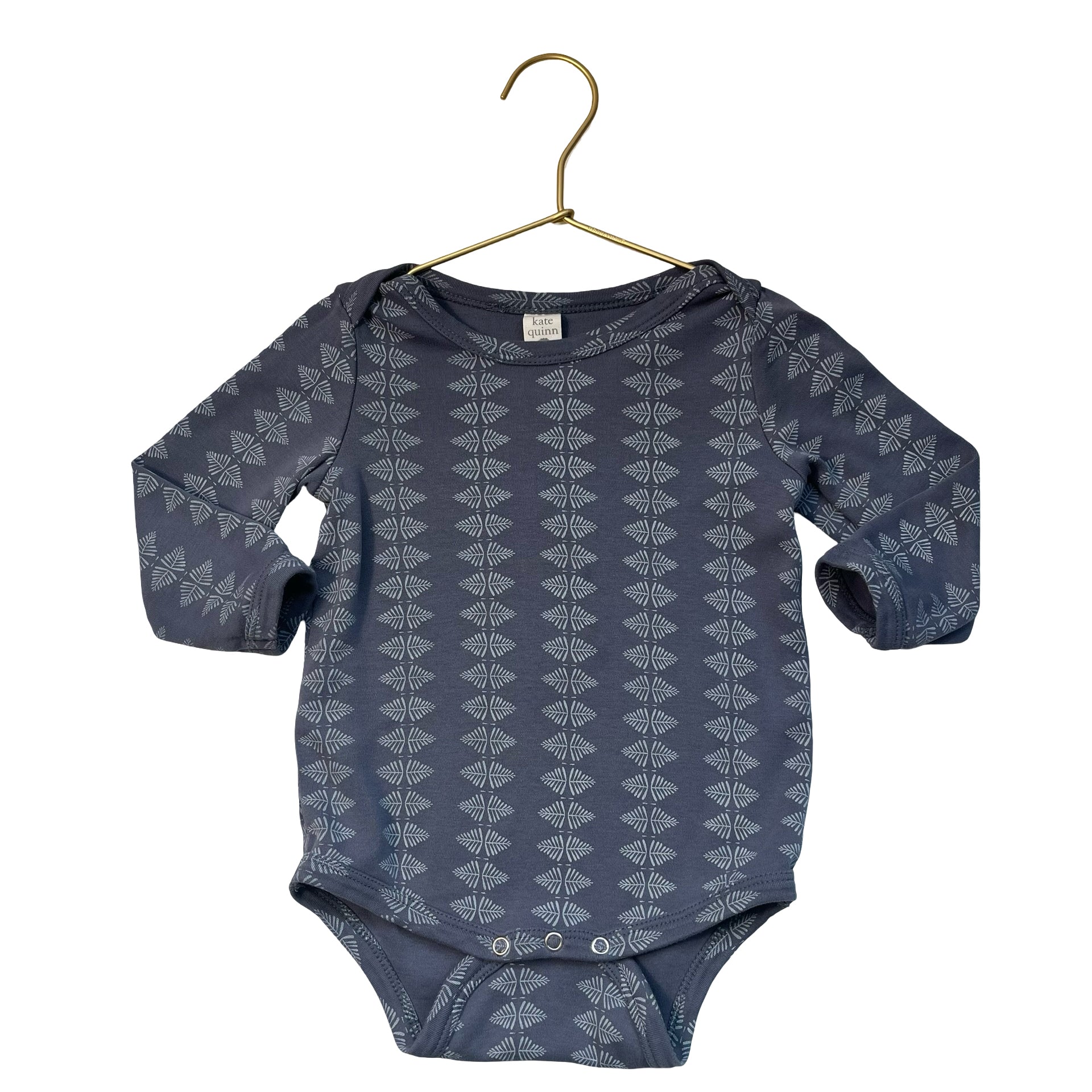 Kate Quinn Slate Blue Pattern Onesie Bodysuit - Size 18-24 Mo