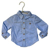 Egg Light Blue & White Striped Button Down Shirt - Size 12 Mo