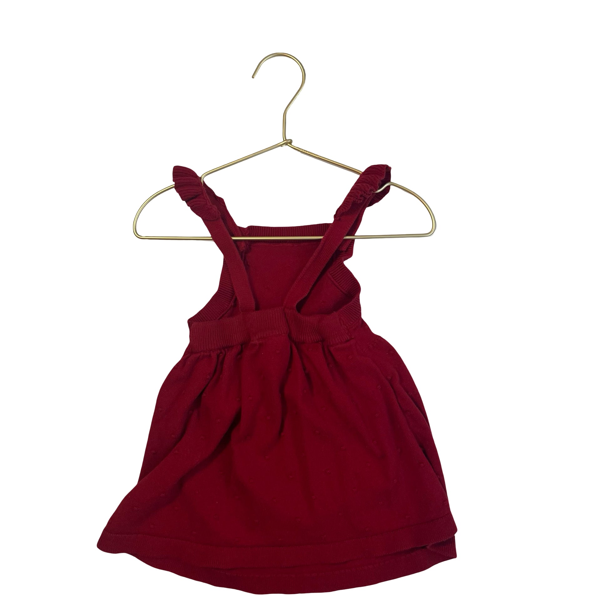 Carter's Red Cotton Knit Overall Dress - Size 18 Mo